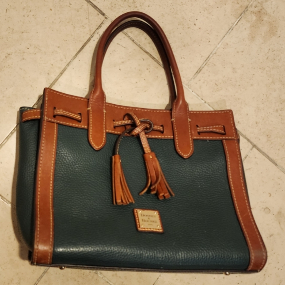 DOONEY & BOURKE  hunter green and brown leather bag